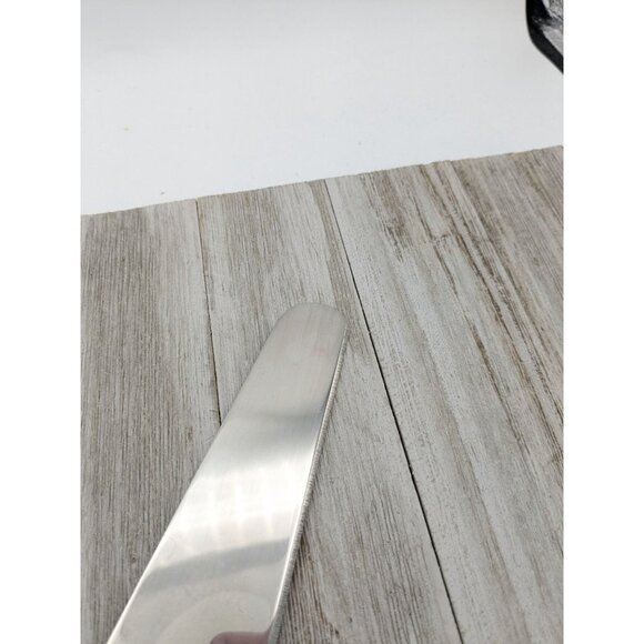 Vintage Burnco Stainless Cake Pie Serrated Spatula Server 9 1/2" Wood Handle - Picture 5 of 8